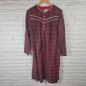 Celestial Dreams Womens Robe XL Long Sleeve Red Plaid Flannel Ric Rac SWE18E